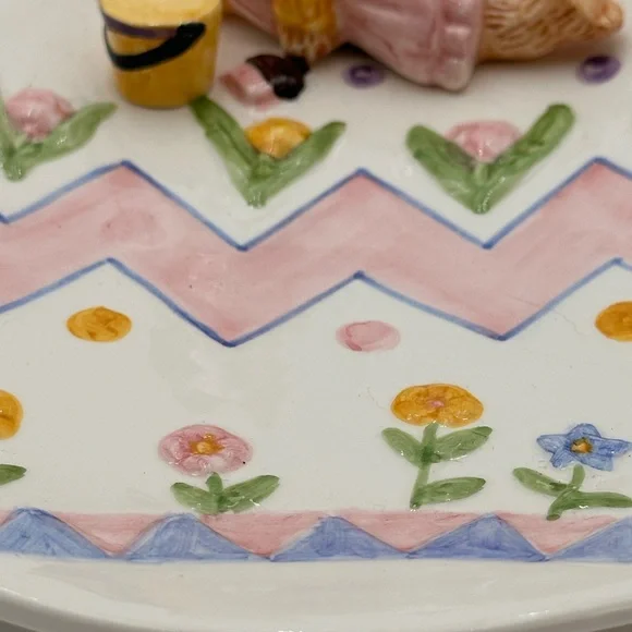 Vintage Fitz And Floyd Girl Bunny Platter - Picture 12 of 16